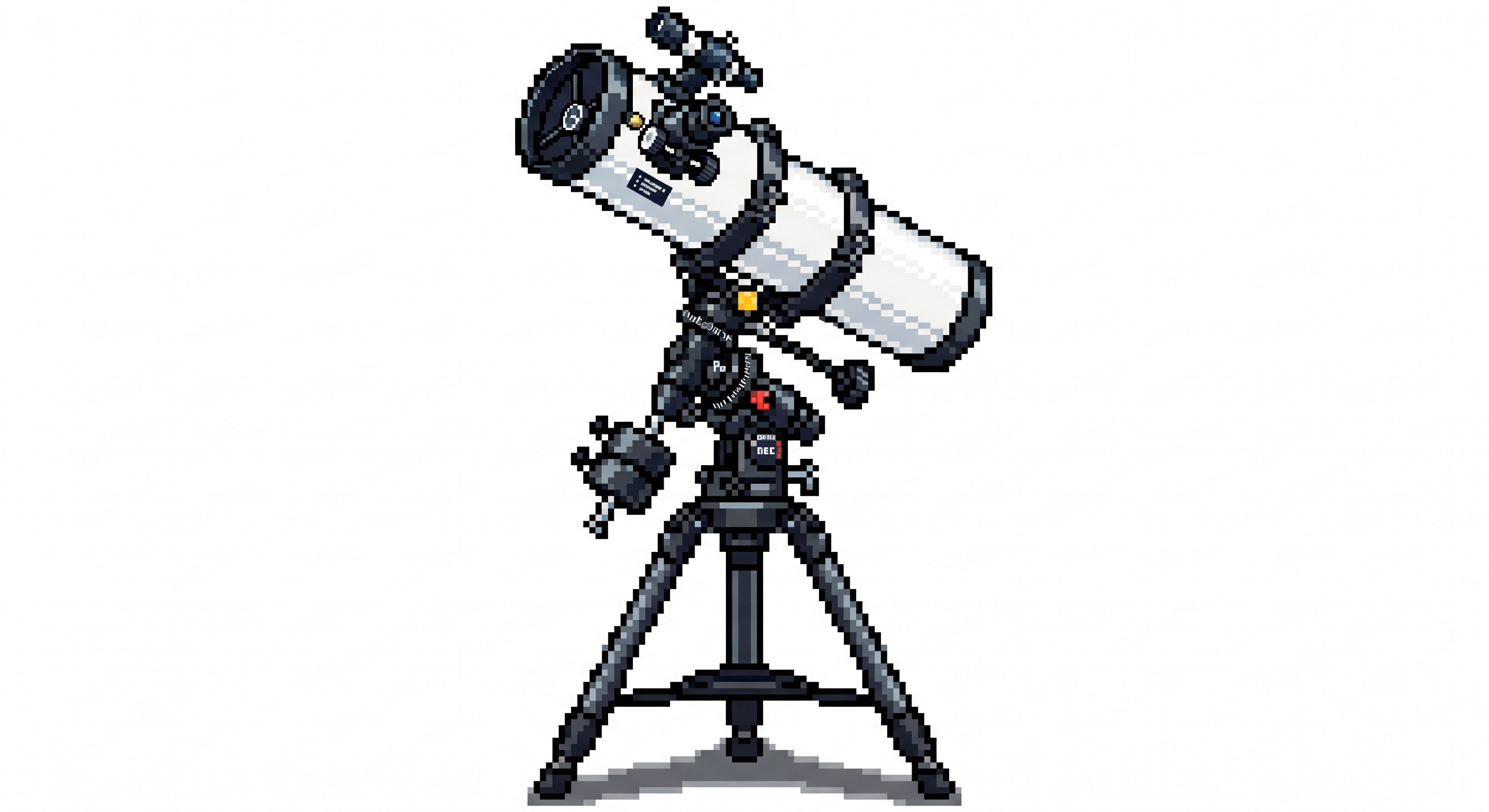 Pixel art telescope on a tripod